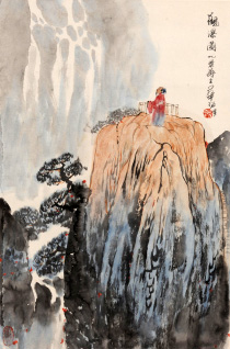 华拓 观瀑图