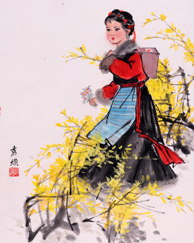 赵秀焕 背医箱少女