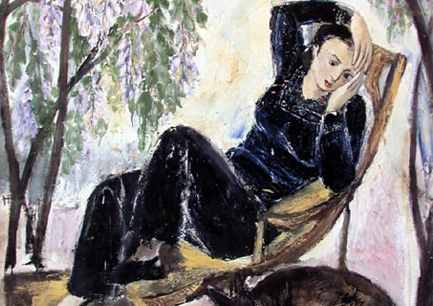 女人与狗-1947-127x96cm-布面油画
