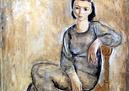 坐着的女子或吾妻-1948-100x81cm-布面油画